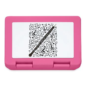 Oboe Musical Notes Oboist Musician Orchestra - Lunchbox - pink - Front