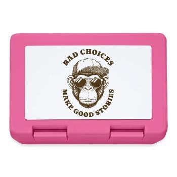 Les mauvais choix font les bonnes histoires Rétro Singe Animal - Boîte à goûter - rose - Devant