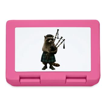 Waschbär Dudelsack - Brotdose - Pink - Vorne
