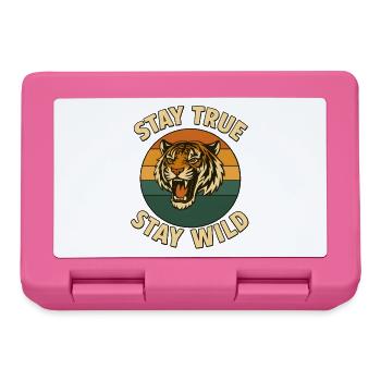 Restez fidèle – Restez sauvage – Tigre - Boîte à goûter - rose - Devant