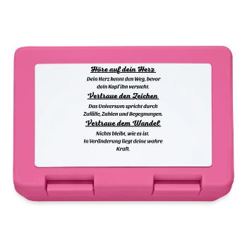 Hoere auf dein Herz  - Brotdose - Pink - Vorne