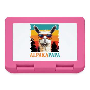 Pères ALPAGA PAPA Rétro Lama Drôle - Boîte à goûter - rose - Devant