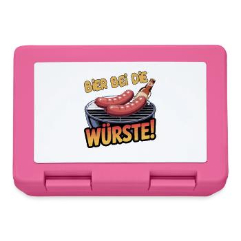 Beer at The Sausages Grill Saying BBQ Sausage Beer - Lunchbox - pink - Front