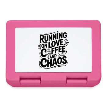 Laufen auf Liebe, Kaffee und Chaos - Brotdose - Pink - Vorne