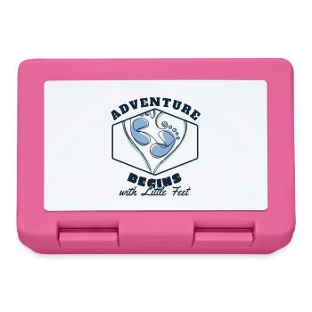 Adventure Begins with Little Feet Cadeau Naissance - Boîte à goûter - rose - Devant