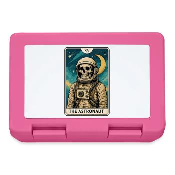 Astronaut mit Totenkopf und Sternenhimmel - Brotdose - Pink - Vorne