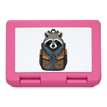 Waschbär mit Rucksack Illustration - Brotdose - Pink - Vorne