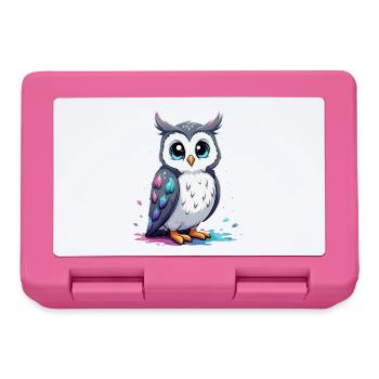Cute Manga Owl Art for Kids - Lunchbox - pink - Front