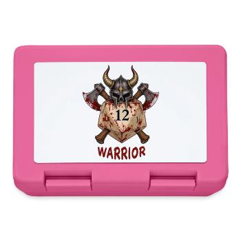 W20 mit Ritterhelm & Äxten – Warrior Dice - Brotdose - Pink - Vorne