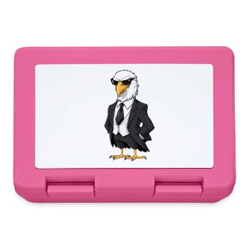 Eleganter Adler im Anzug - Brotdose - Pink - Vorne