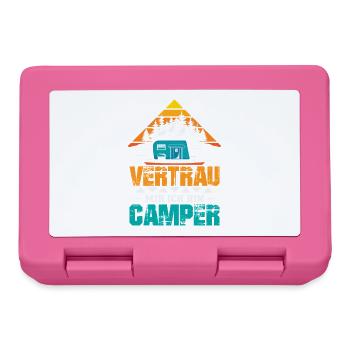 Camper Camping Wohnwagen Spruch - Brotdose - Pink - Vorne