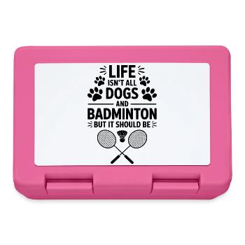 Badminton Saying Dogs Funny Badminton Gift - Lunchbox - pink - Front