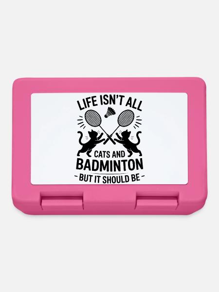 Badminton Spruch Katze Lustiges Badminton Geschenk - Brotdose - Pink