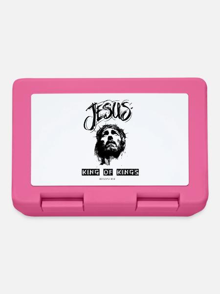Jesus König der Könige – Römer 10,9 King of Kings - Brotdose - Pink