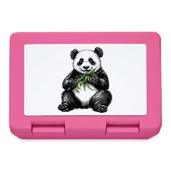 Niedlicher Pandabär mit Bambus - Brotdose - Pink - Vorne