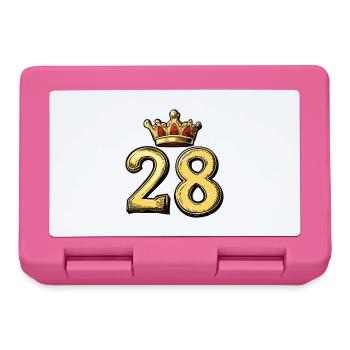 28 Zahl Krone - Brotdose - Pink - Vorne