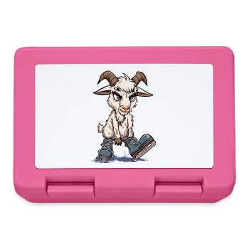 Grumpy goat skating - Lunchbox - pink - Front