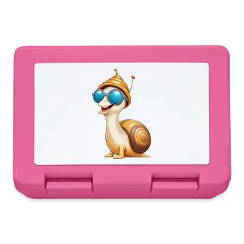 Sonnen-Snappy Schnecke mit Sonnenbrille  - Brotdose - Pink - Vorne