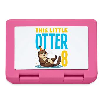This Otter is 8 - Cute Birthday Motif - Lunchbox - pink - Front