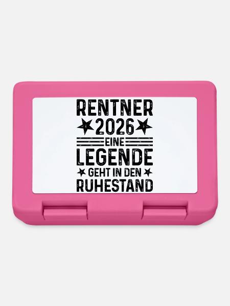 Rentner 2026 Eine Legende geht in den Ruhestand - Brotdose - Pink