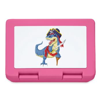 Pirate T-Rex Dinosaur Funny Tee - Lunchbox - pink - Front