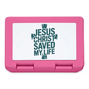  Jesus Christus hat mein Leben gerettet - Brotdose - Pink - Vorne