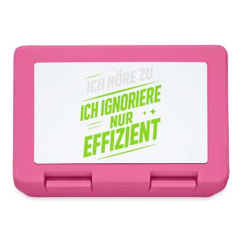 Ich höre zu – Lustiger Spruch | Effizient ignorier - Brotdose - Pink - Vorne