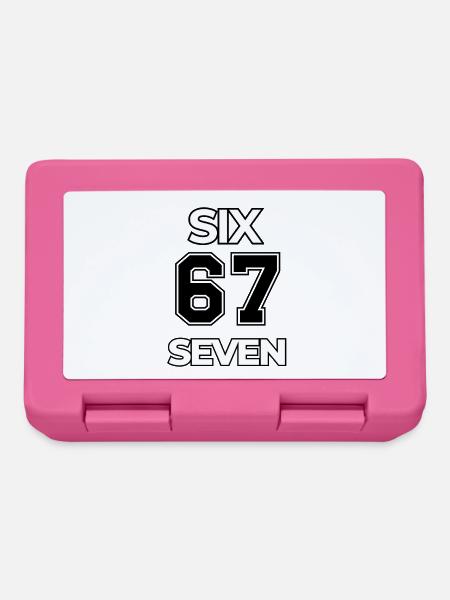 67 Sechs Sieben Typografie Meme 6 7 Korb lustig - Brotdose - Pink