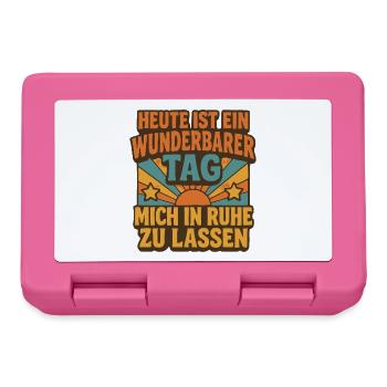 Ein schöner Tag mich in Ruhe zu lassen Retro - Brotdose - Pink - Vorne