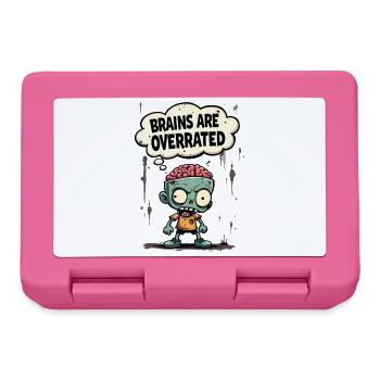 Brains are Overrated Funny Zombie Saying - Lunchbox - pink - Front