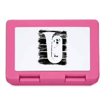 Tuba Drawing - Lunchbox - pink - Front