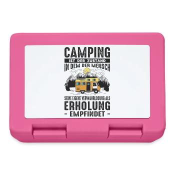 Witziger Camping & Camper Spruch - Brotdose - Pink - Vorne