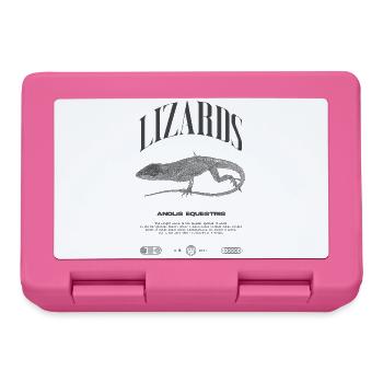 Cuban Knight Anole Reptile Keeper Lizard - Lunchbox - pink - Front