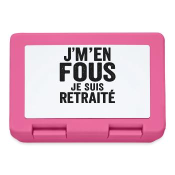 I don't care, I'm retired, funny humor, gift - Lunchbox - pink - Front