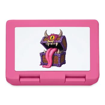 Mimic Monster Chest with Tongue & Eye – Cartoon - Lunchbox - pink - Front