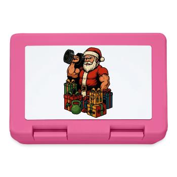 Fitness Père Noël avec des cadeaux - Boîte à goûter - rose - Devant