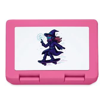 Neon witch on the skateboard - Lunchbox - pink - Front