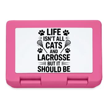 Lacrosse Saying Cats Funny Lacrosse Gift - Lunchbox - pink - Front