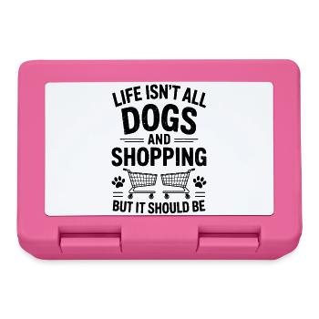Shopping Saying Dogs Funny Shopping Gift - Lunchbox - pink - Front