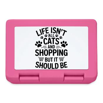 Shopping Saying Cats Funny Shopping Gift - Lunchbox - pink - Front