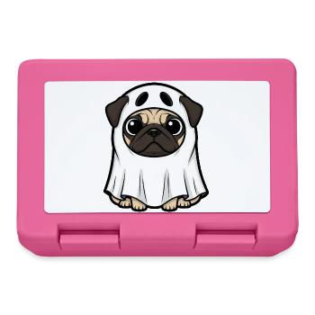 Funny Halloween Dog Pug Ghost Cartoon - Lunchbox - pink - Front