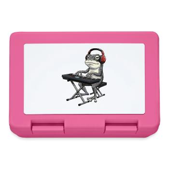 Frog with keyboard and headphones - Lunchbox - pink - Front