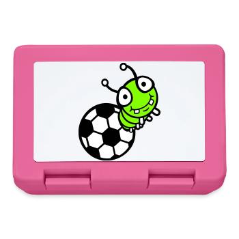 Raupe Fußball Loch Ball Comic lustig süß Sport süß - Brotdose - Pink - Vorne