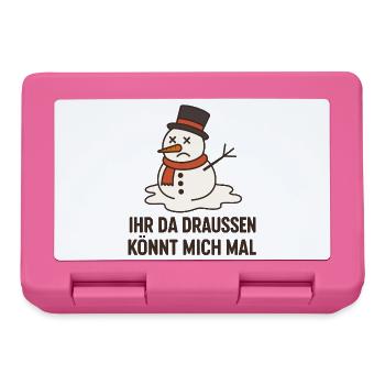 Kummer Schneemann Spruchdesign Weihnachten Santa - Brotdose - Pink - Vorne