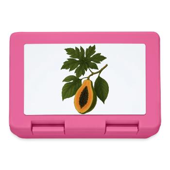 Vintage Botanische Papaya Frucht Illustration - Brotdose - Pink - Vorne