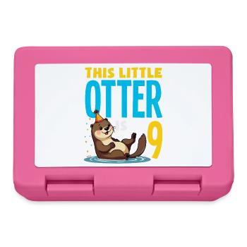 This Otter is 9 - Cute Birthday Motif - Lunchbox - pink - Front