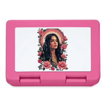 Rose Moon Portrait with Flower Circle - Lunchbox - pink - Front