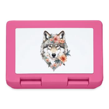 Flower Wolf Portrait - Lunchbox - pink - Front