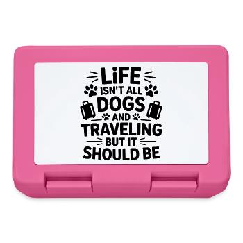 Reisen Spruch Hund Lustiges Urlaub Reisen Geschenk - Brotdose - Pink - Vorne