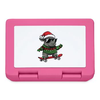 Rhinocéros Noël drôle - Boîte à goûter - rose - Devant